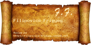 Filipovics Frigyes névjegykártya